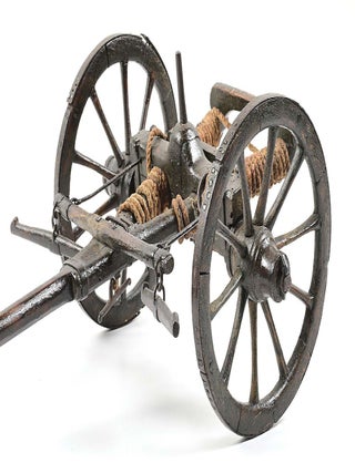 A REVOLUTIONARY WAR ERA MODEL OF A GRIBEAUVAL CANNON LIMBER.