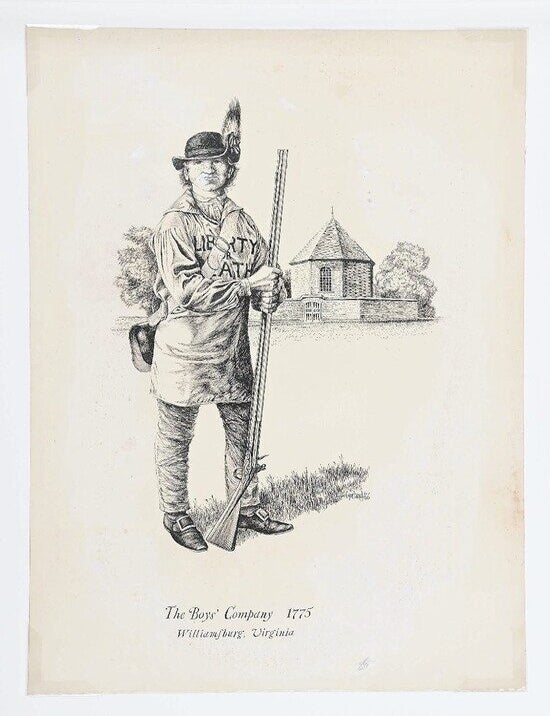 Item #114 "The Boys' Company 1775, Williamsburg, Virginia." Peter COPELAND.