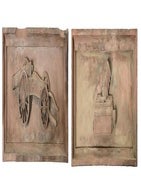 Item #115 US ARSENAL STONE RELIEFS DEPICTING REVOLUTIONARY WAR ARTILLERY, C. 1800 (2).