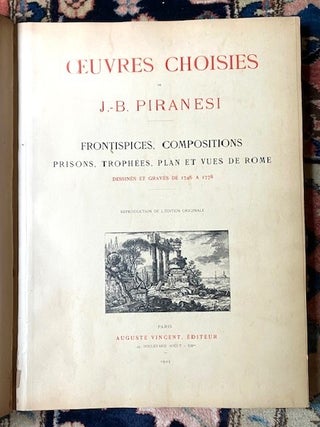 Item #72 OEUVRES CHOISIES DE J.-B. PIRANESI:. Architecture of Rome/Giovanni Battista Piranesi