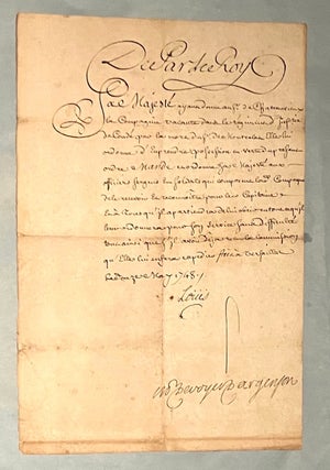 Item #96 WAR OF AUSTRIAN SUCCESSION MILITARY ORDERS, KING LOUIS XV OF FRANCE